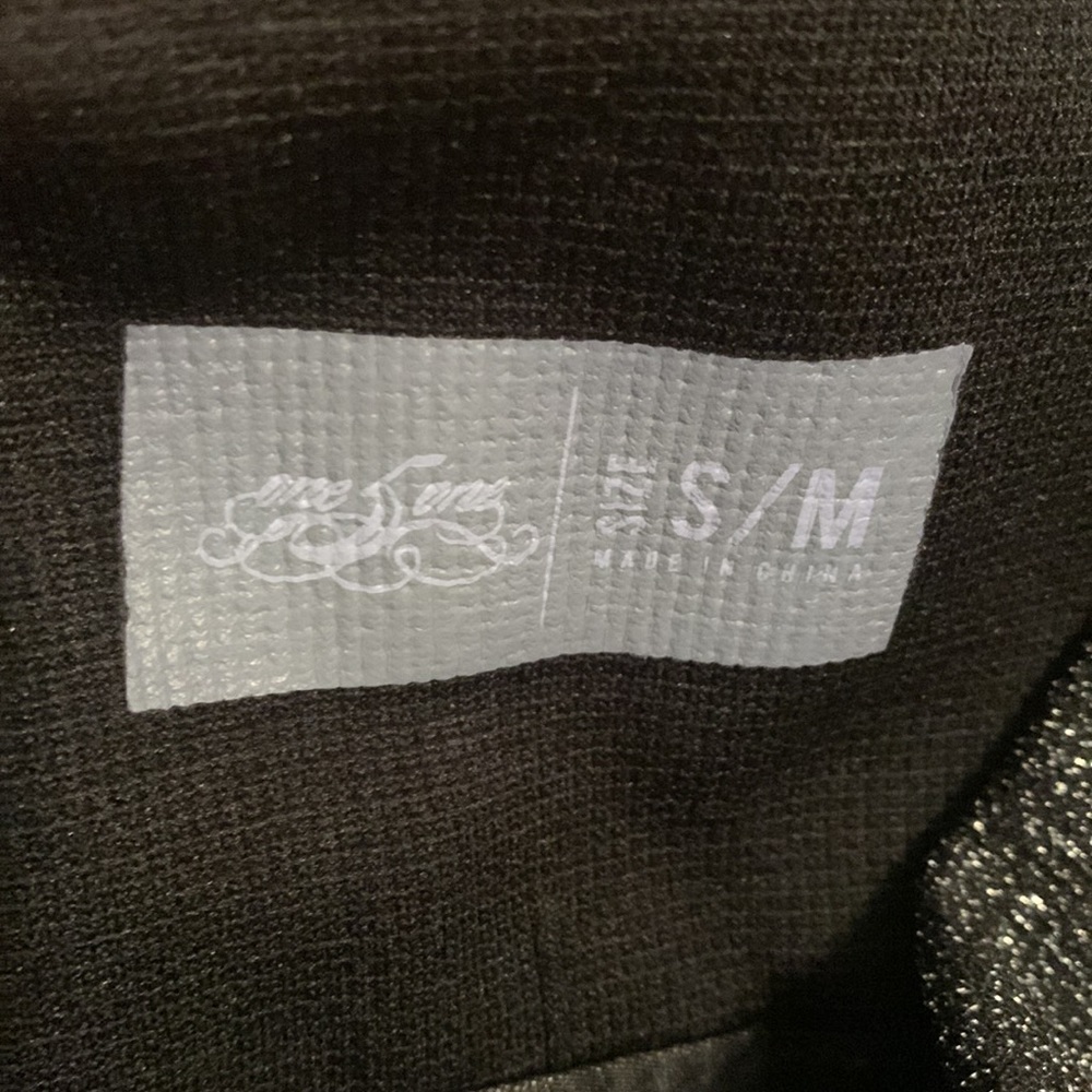 One 5 one Metallic Glitter High Waisted Leggings Black and Silvery Women’s S/M - Picture 7 of 11